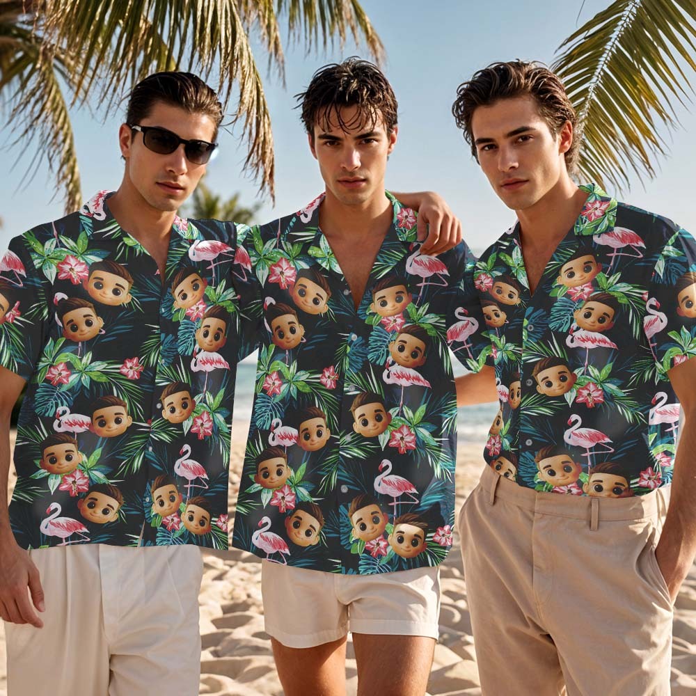 Custom Face Hawaiian Shirt Beer Cartoon Hawaiian Shirt Tropical Style Shirt - MyFaceSocksAU