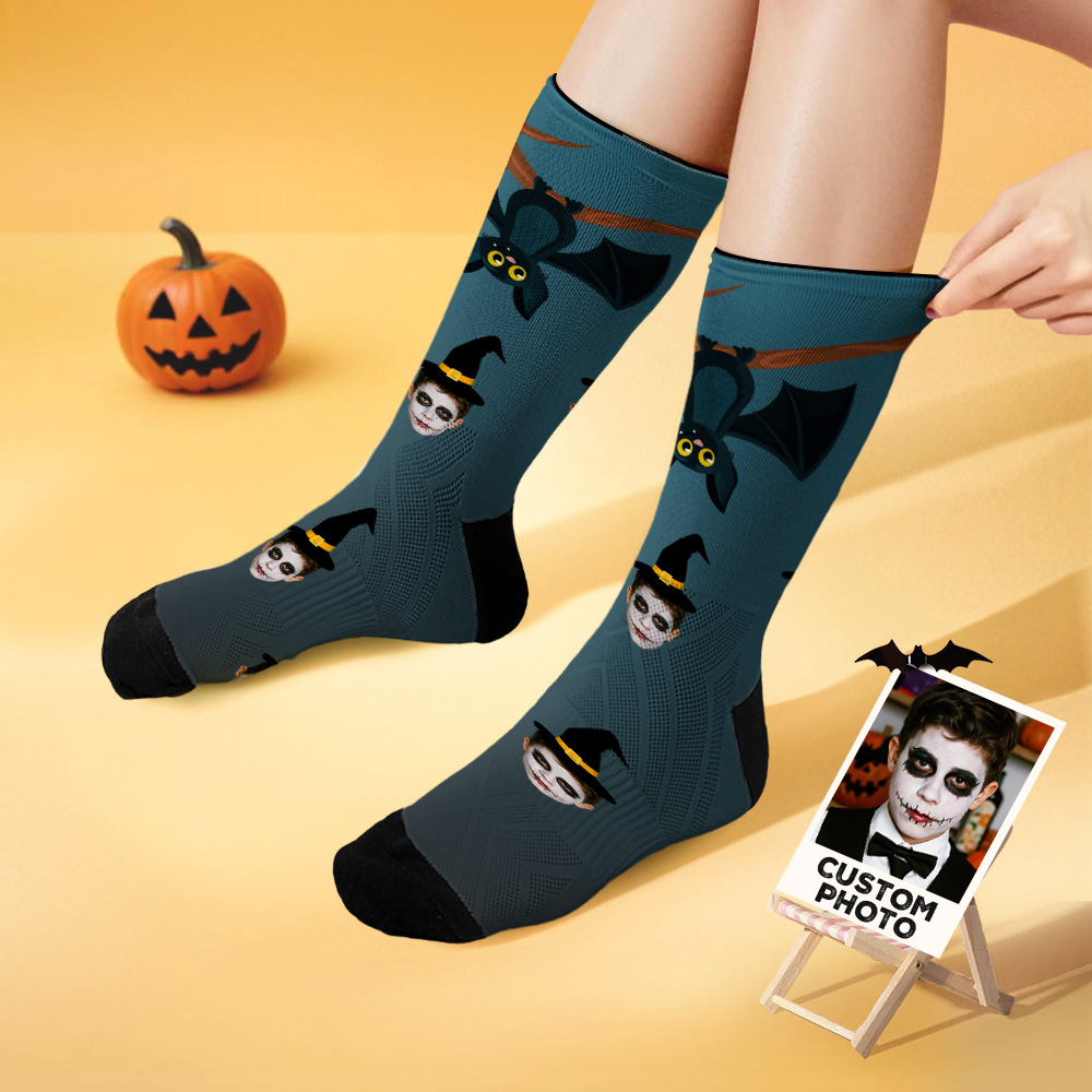 Custom Spooky Socks Personalized Halloween Face Socks for Friends & Family - MyFaceSocksAU