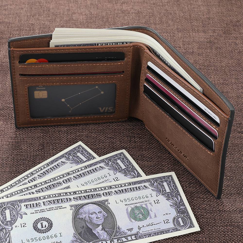 Father's Day Gifts Custom Wallet Personalised Fists Bump Wallet Men's Bifold Wallet for Him