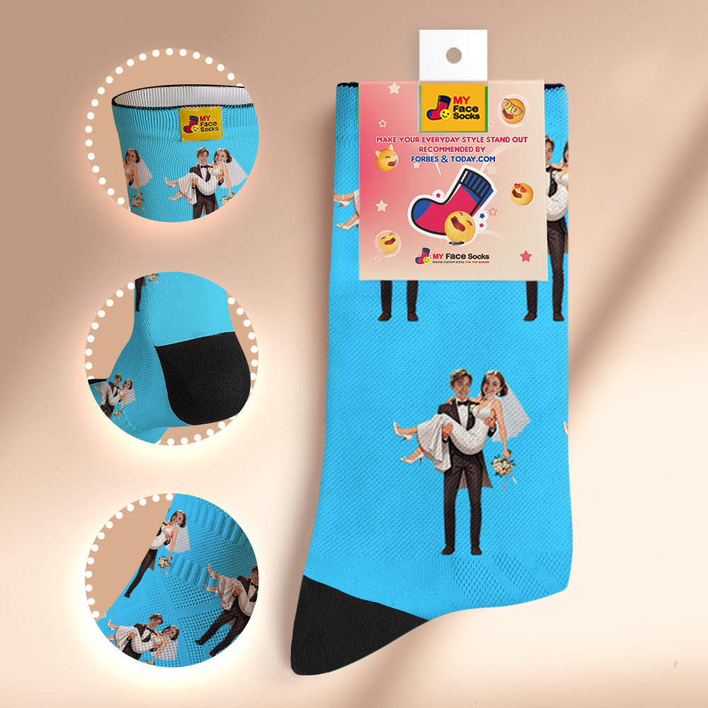 Custom Face Socks #BFF Add Multiple Photos Gift for Besties Personalized Face Socks - MyFaceSocksAU