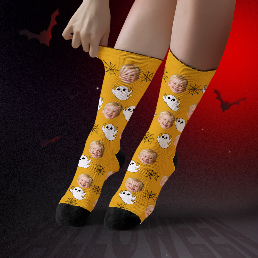Personalized Halloween Socks with Your Photo Spooky Gift Idea - MyFaceSocksAU