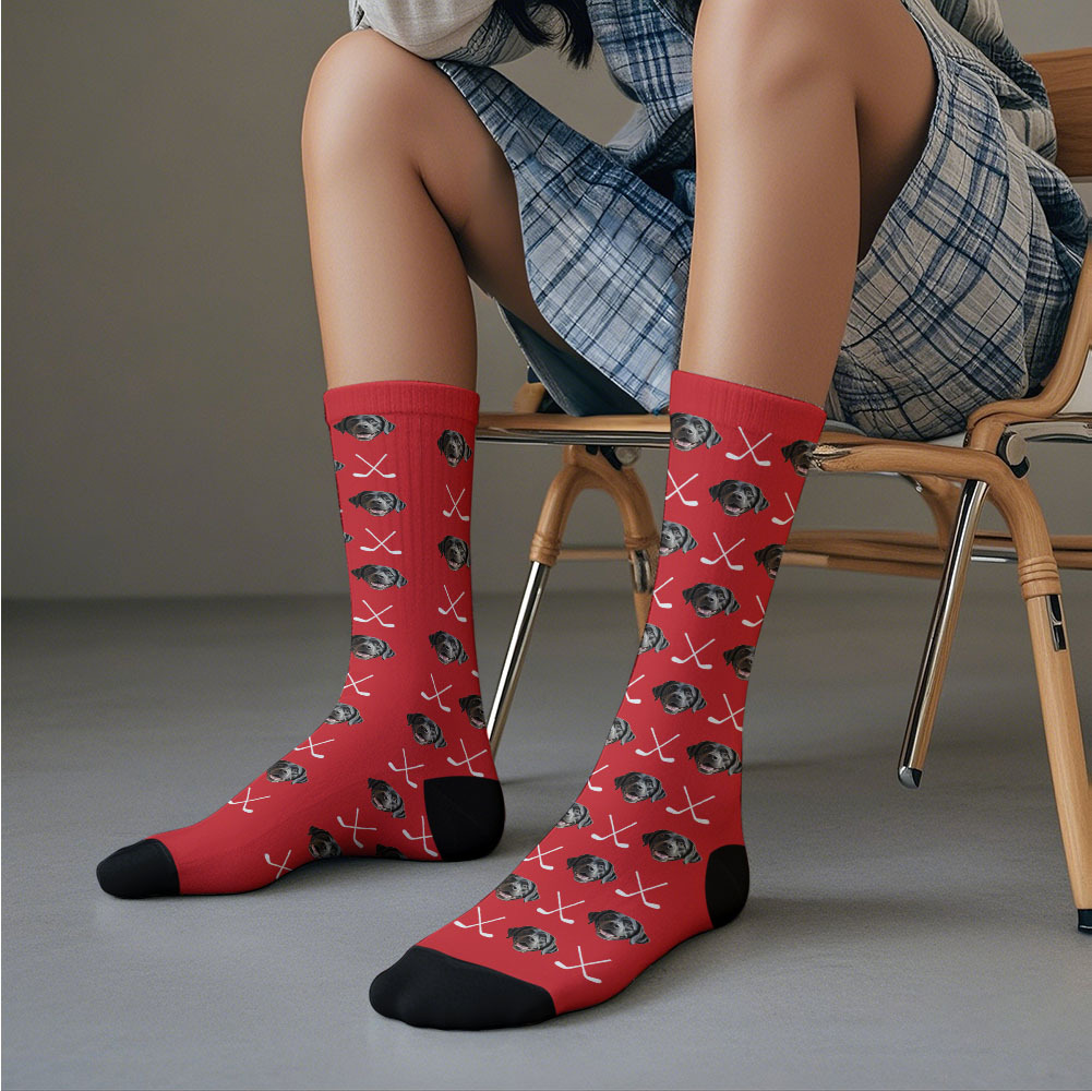 Custom Full Face Socks Golf Club Black Socks Personalized Photo Custom Design Best Gift Idea - MyFaceSocksAU