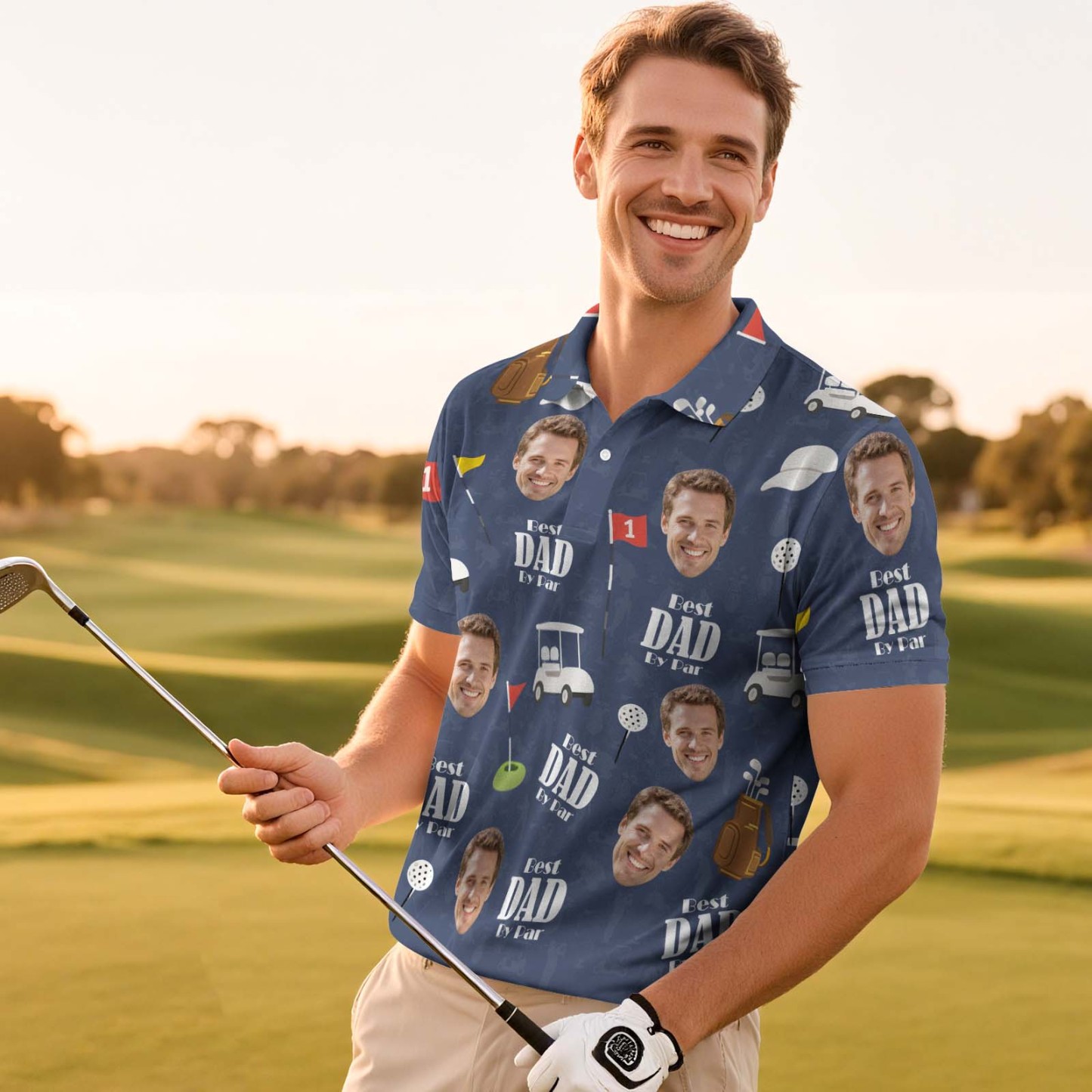 Custom Polo Shirt Personalized Sport Golf Polo Shirt Name And Photo Shirt - MyFaceSocksAU