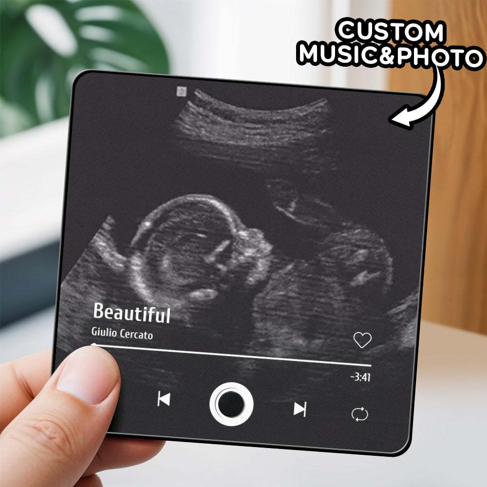 Personalized Photo Album Fridge Magnet Music Wall Photo Sticker Music Movement That Can Be Played Without Cell Phone Music Fridge Magnet Pro Recording of neonatal ultrasound