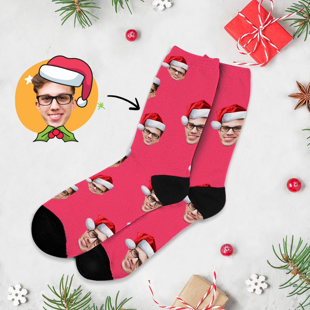 Chrismas Socks Custom Full Face Photo Socks Personalized Funny Custom Design Best Gift Ideas for Xmas - MyFaceSocksAU