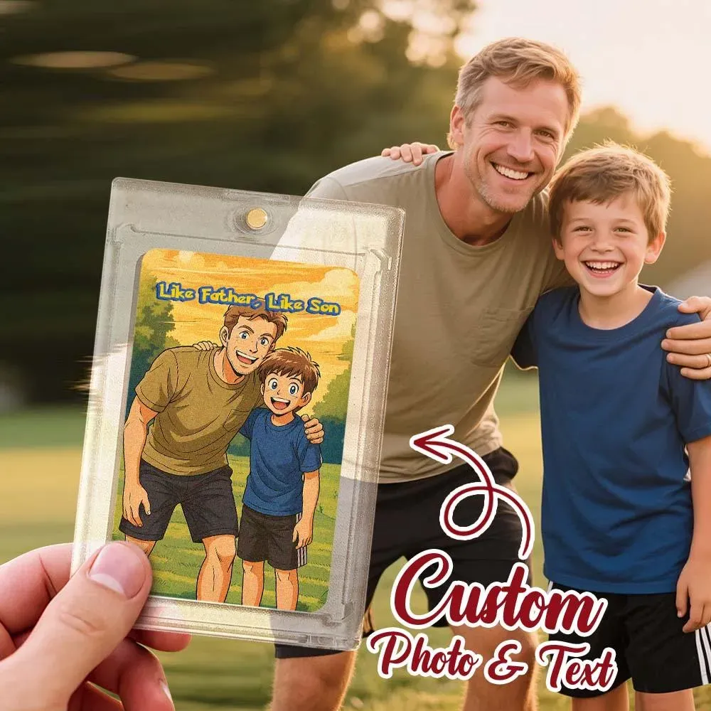 Personalized Poke Card Cartoon Photo Fathers Day Card Custom Text and Photo Poke Card Gift For Dad Poke Present - MyFaceSocksAU