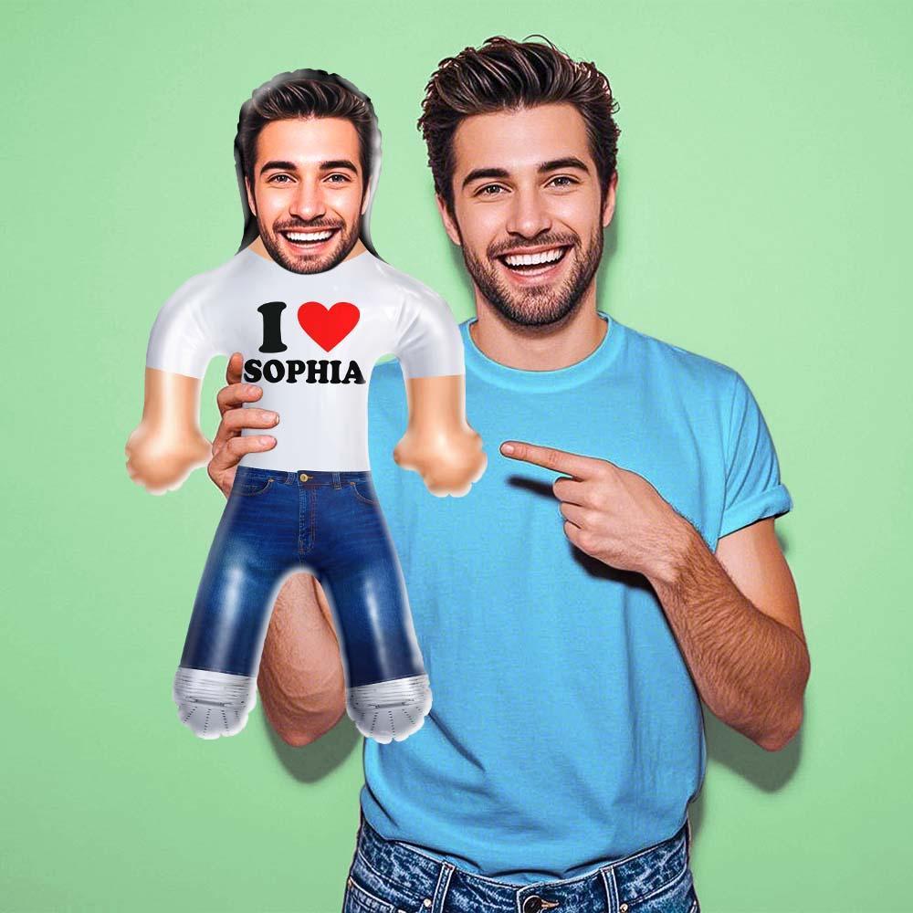 Custom Graduation Inflatable Doll – Red Stole with Face Photo - MyFaceSocksAU