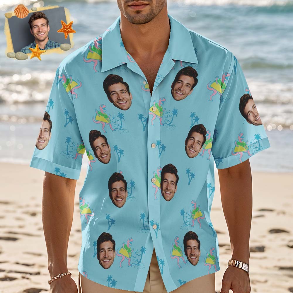 Custom Hawaiian Shirts Personalized Tropical Blue Hibiscus Breeze Hawaiian Shirt Summer Gifts - MyFaceSocksAU