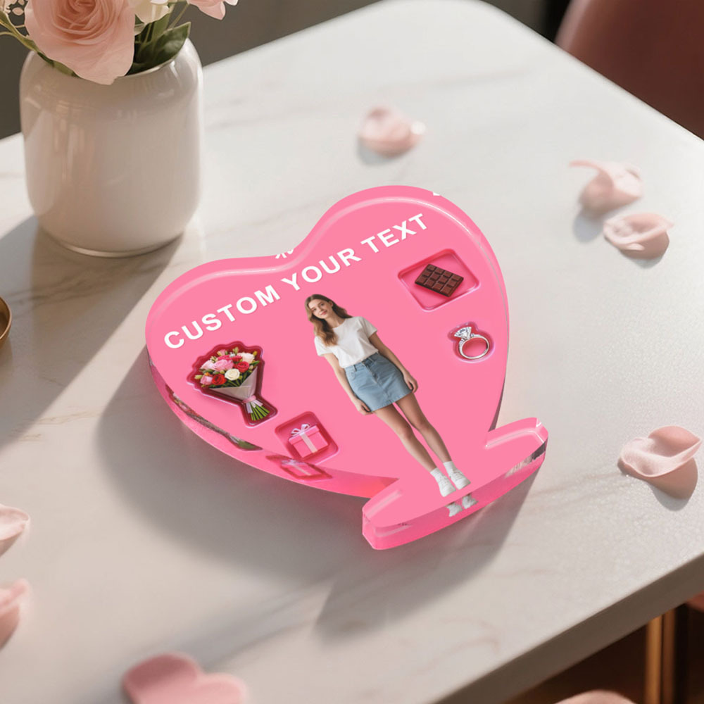 Custom Couple Photo Heart-shaped Ornament Personalized Photo and Text Ornament Anniversary Gift - MyFaceSocksAU