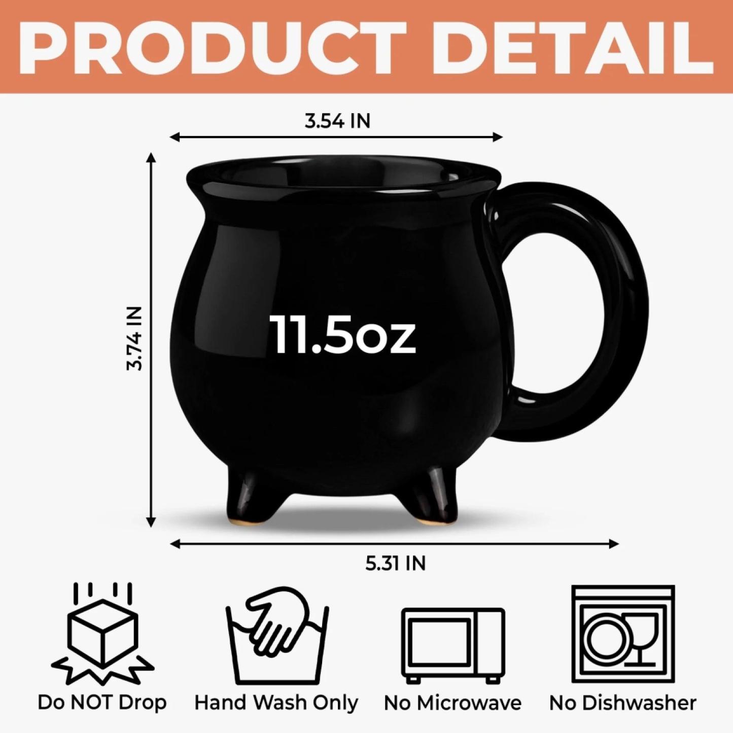Halloween Cauldron Mug 12oz – Personalized Witch-Themed Coffee Cup for Gifts, Spooky Season Decor & Cozy Evenings - MyFaceSocksAU