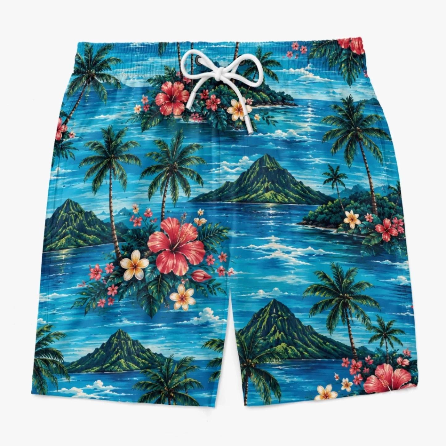 Custom Funny Men Swim Trunks - Personalized Birthday Gifts For Husband, Son, Grandson, Brother, Grandpa, Dad, Yourself - Rear View Approved - MyFaceSocksAU