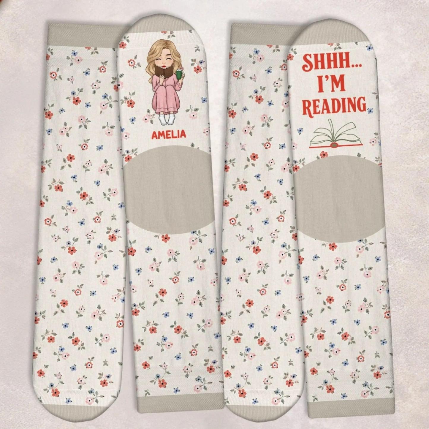 Custom Crew Socks - Personalized Bookish Gifts For Book Lovers, Bookworms, Readers - So Many Books, So Little Time - MyFaceSocksAU