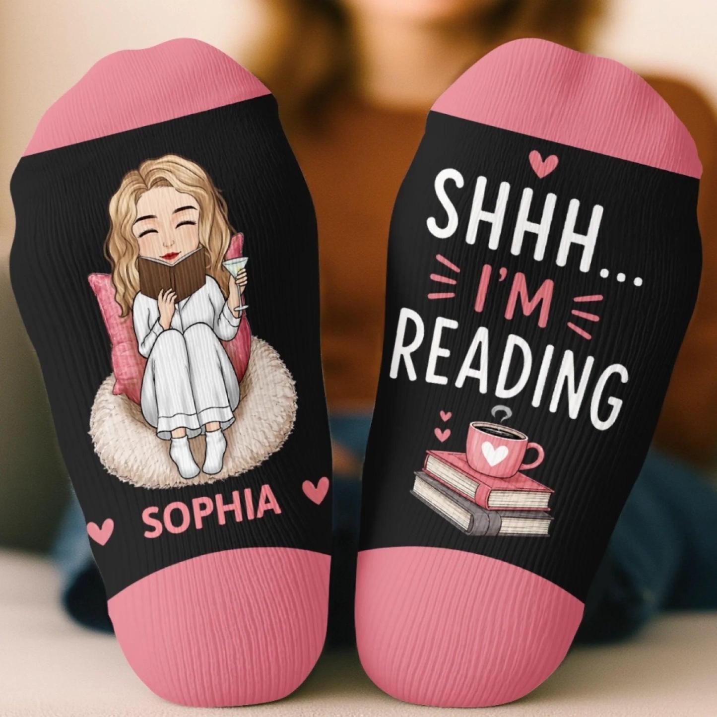 Custom Crew Socks - Personalized Bookish Gifts For Book Lovers, Bookworms, Readers - Pages Before Plans - MyFaceSocksAU