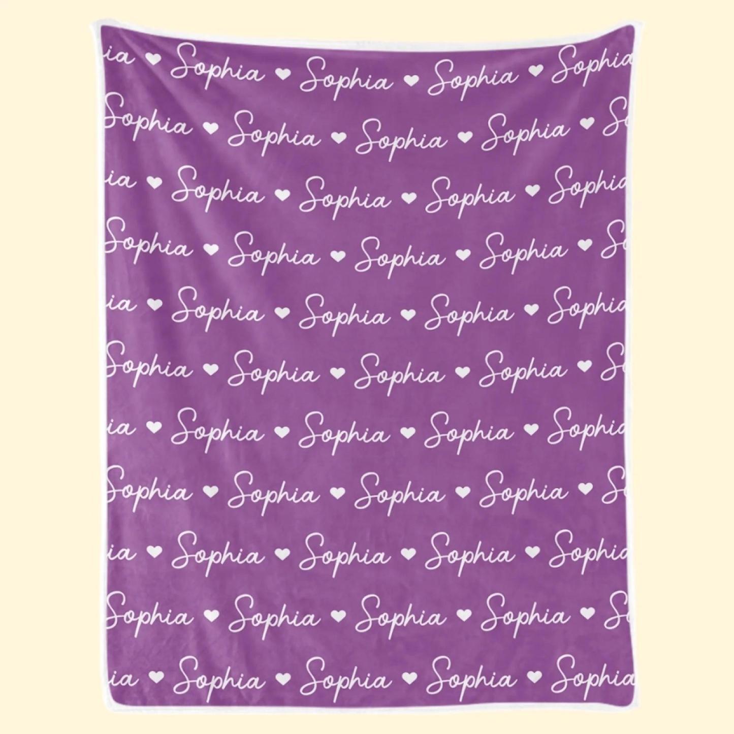 Personalized Fleece Blanket for Kids - Birthday Gift with Name & Hearts, Cozy Sherpa Throw for Girls and Boys - MyFaceSocksAU