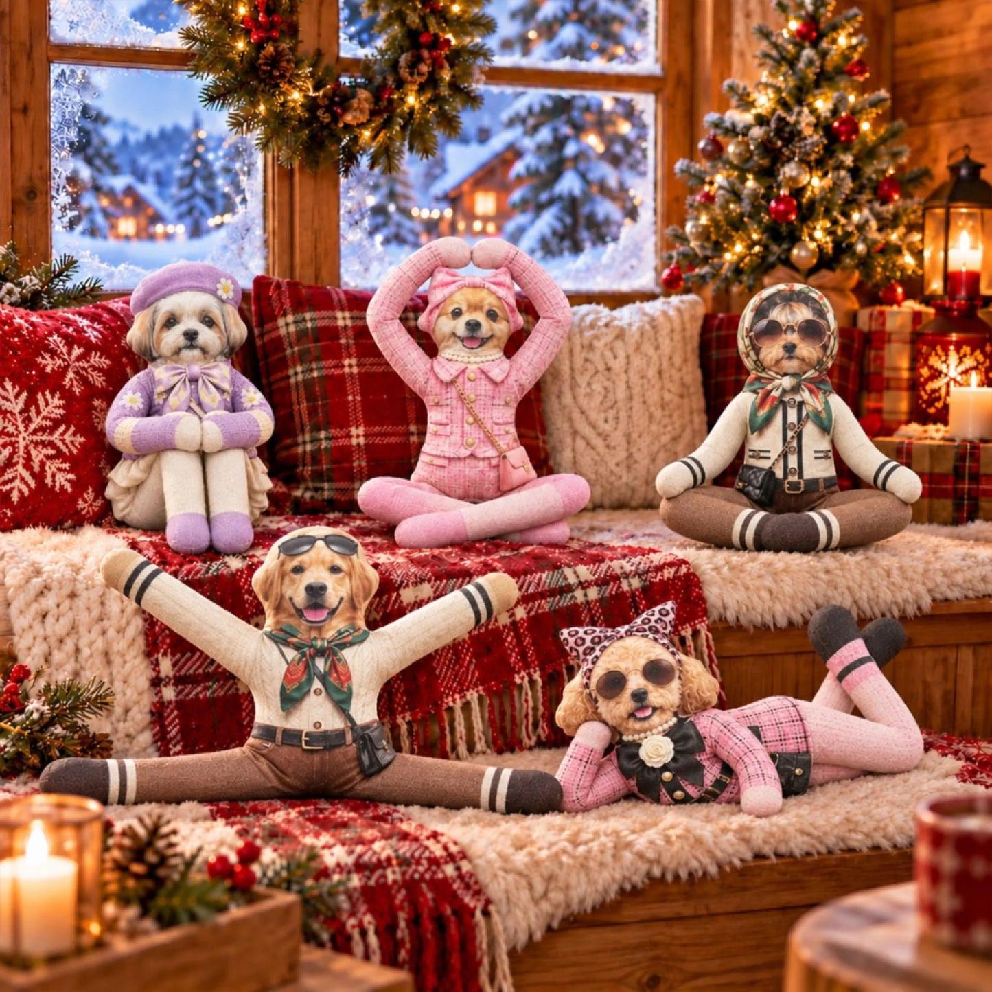 Custom Funny Pet Photo Christmas Plush Doll Gifts For Pet Lovers • My Merry Pup - Personalized Poseable Plush Doll - MyFaceSocksAU