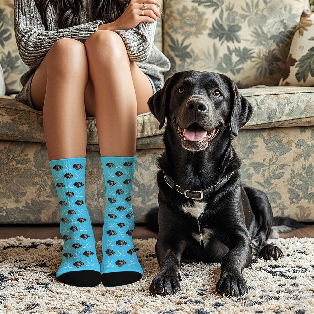Custom Full Face Socks Golf Club Black Socks Personalized Photo Custom Design Best Gift Idea - MyFaceSocksAU