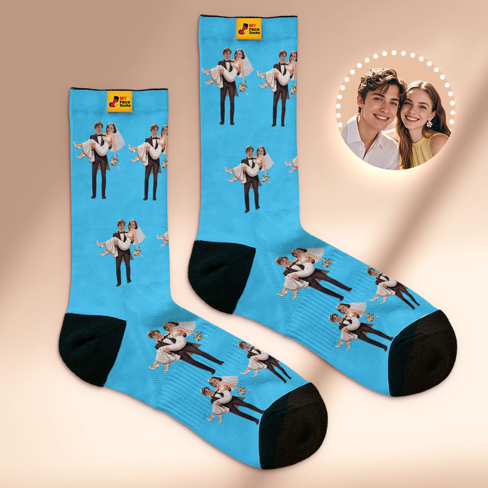 Custom Face Socks #BFF Add Multiple Photos Gift for Besties Personalized Face Socks - MyFaceSocksAU
