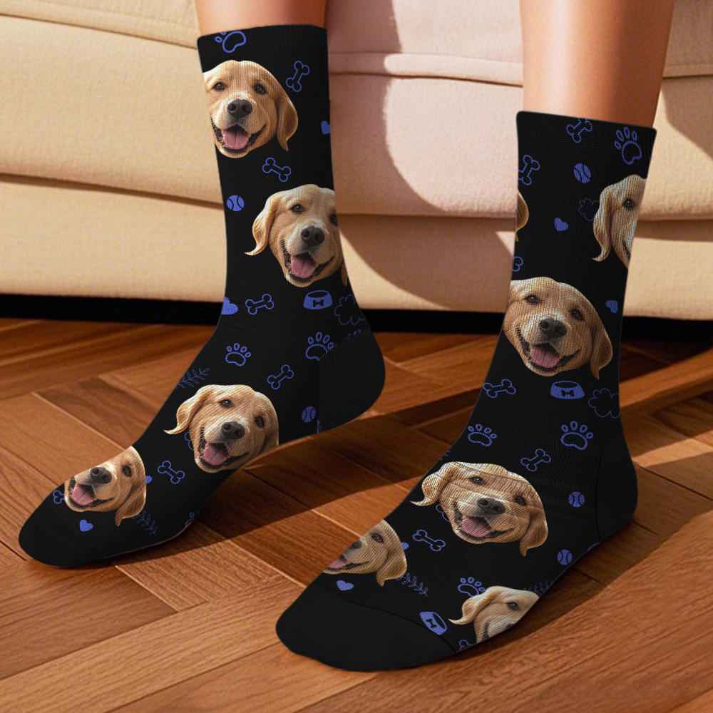 Custom Face Socks with Photos Custom Dog Paw Socks for Pet Lover Funny Gift Idea - MyFaceSocksAU