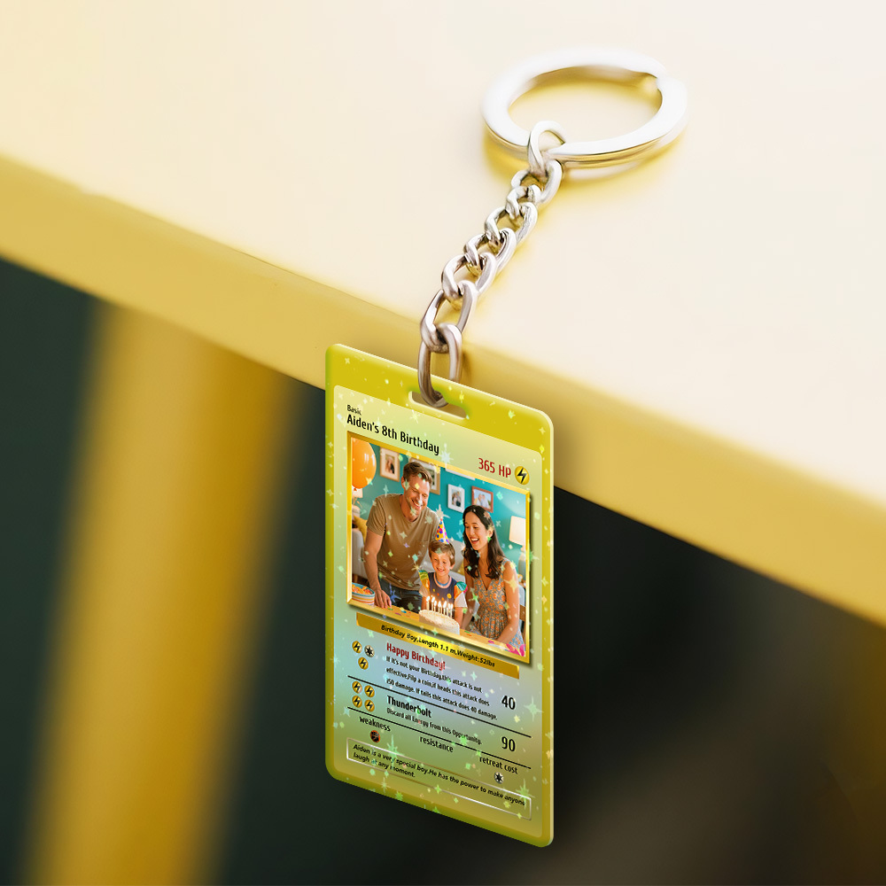 Custom Photo Birthday Keychain Perfect Gift Personalized Gift with Photo & Text Acrylic Keychain Gift - MyFaceSocksAU