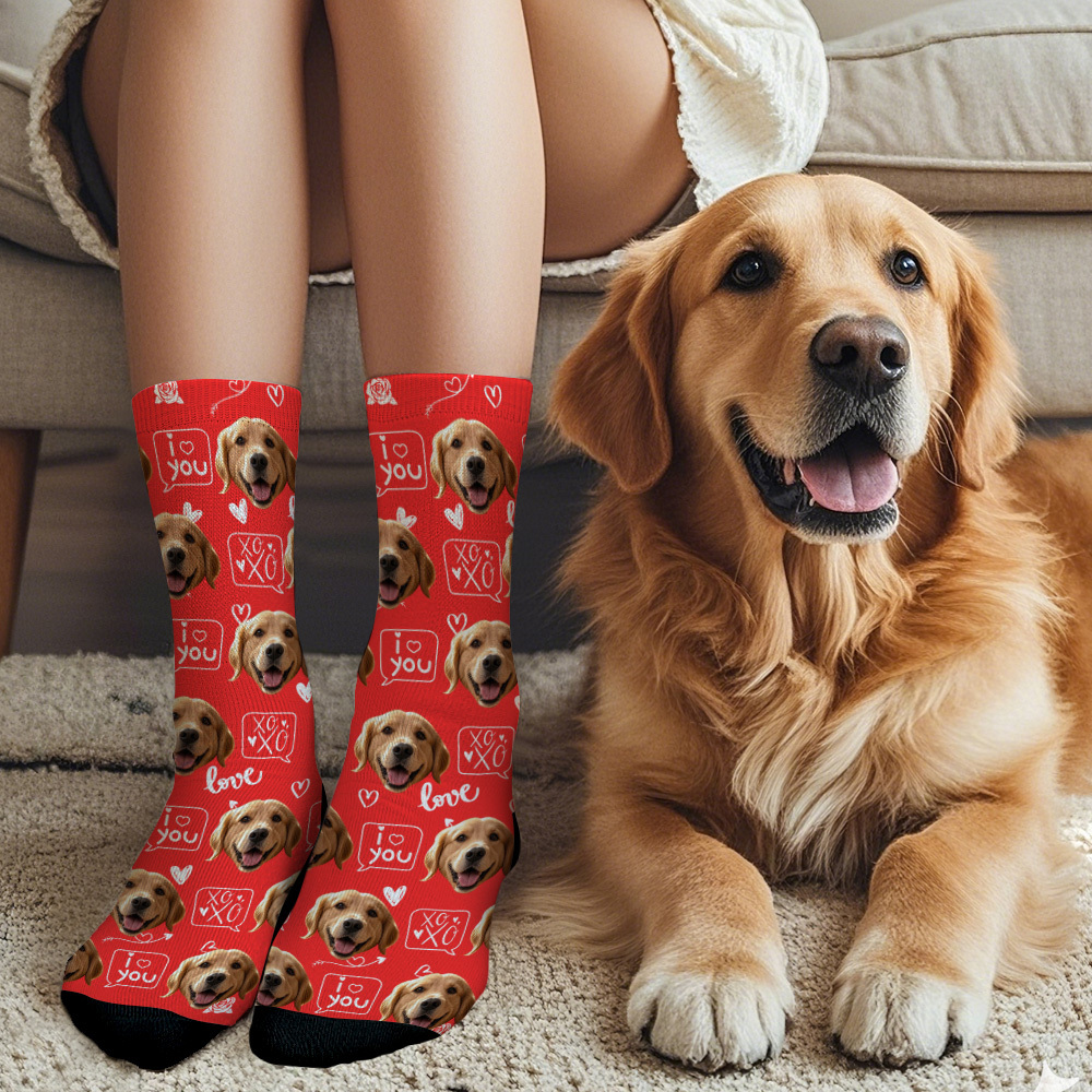 Custom Face Socks with Photos Custom Dog Paw Socks for Pet Lover Funny Gift Idea - MyFaceSocksAU