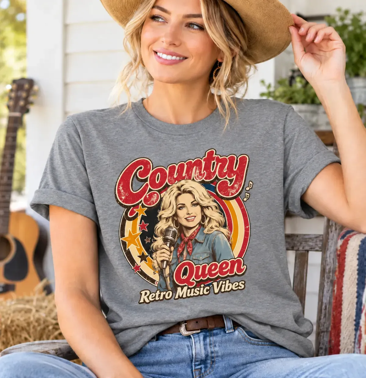 Retro Country Music Legend Tribute T-Shirt – Vintage Western Singer Portrait Tee, Classic Country Music Fan Shirt - MyFaceSocksAU