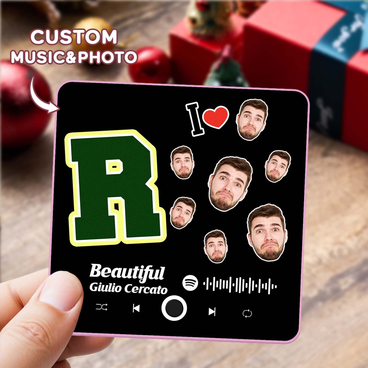 Custom Photo Album Music Fridge Magnet Photo Music Fridge Personalized Phone Music Fridge Magnet Pro I Love - MyFaceSocksAU