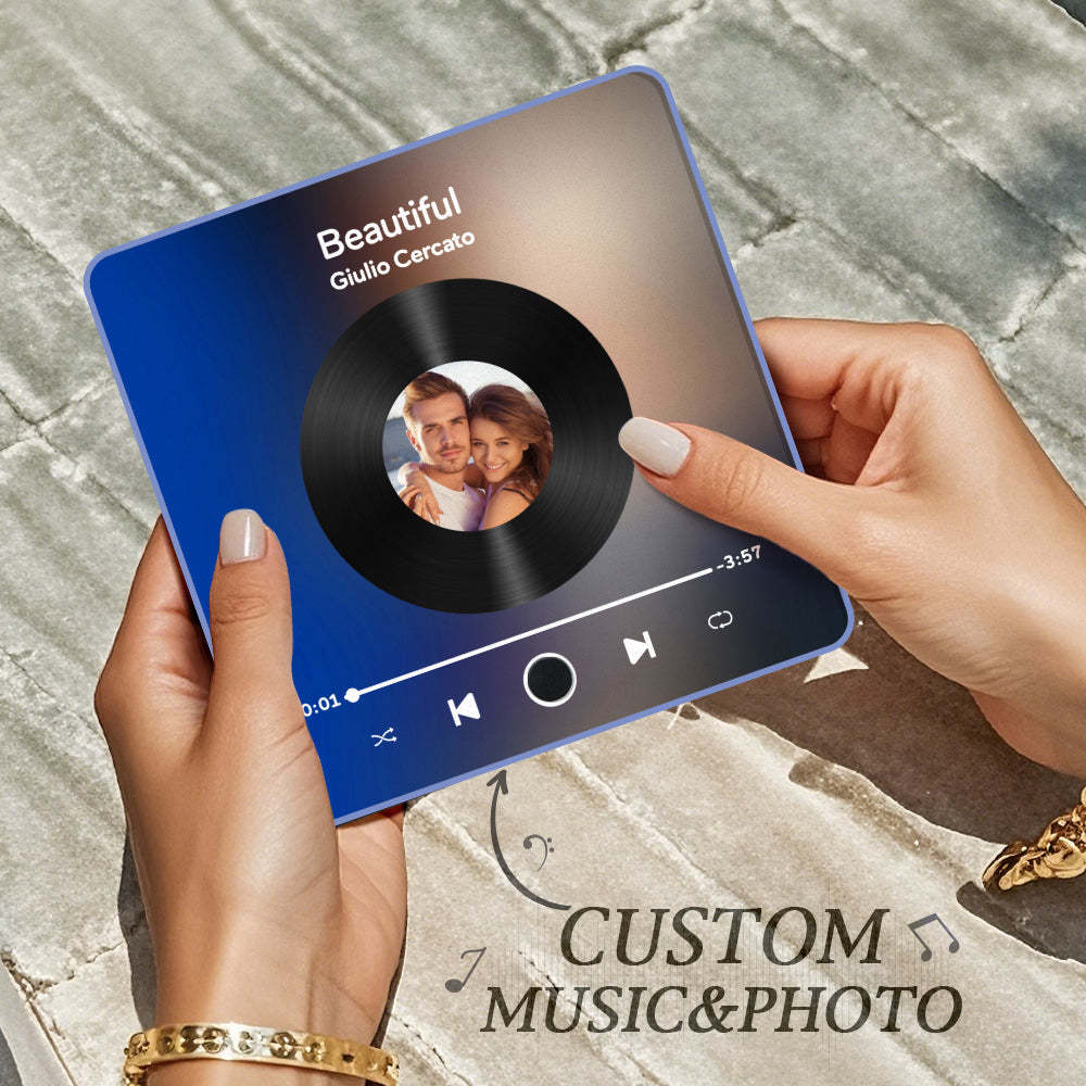 Personalized Photo Album Fridge Magnet Music Wall Photo Sticker Music Movement That Can Be Played Without Cell Phone Music Fridge Magnet Pro Recording Newborns - MyFaceSocksAU