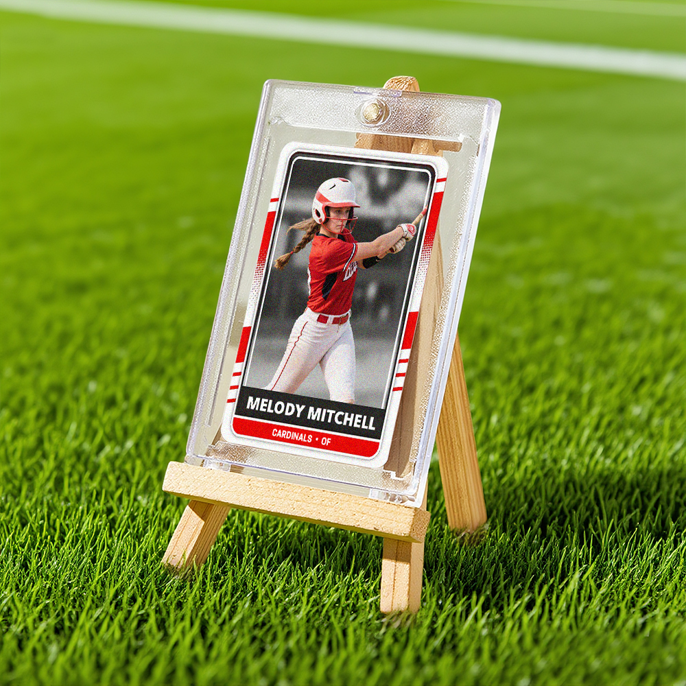 Custom Athlete Trading Card  Kids Sport Photo Card with Personalized Details Perfect Gift for Players & Teams - MyFaceSocksAU