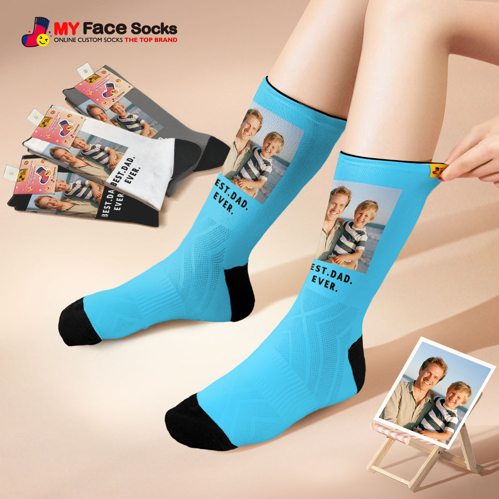 Custom Face Socks We Love Daddy  Face Socks Photo Print Socks Colorful Dad Socks Personalized Fathers Day Gift - MyFaceSocksAU