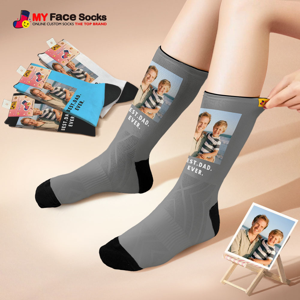 Custom Face Socks Hot Dog Face Socks Photo Print Socks Colorful Dad Socks Pet Lover Gift - MyFaceSocksAU
