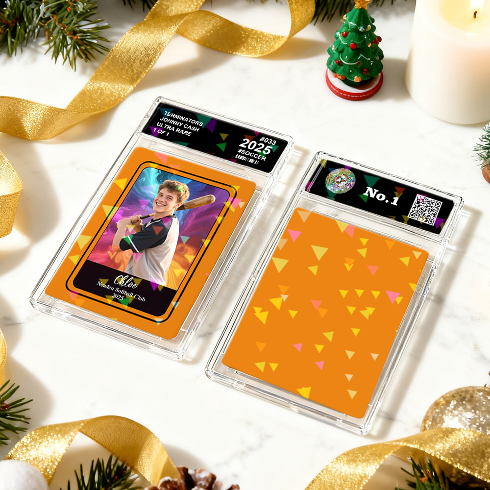 Personalized Sports Themed Game Card Custom Photo Card with Colorful Background Options Gift for Athletes And Sports Fans - MyFaceSocksAU