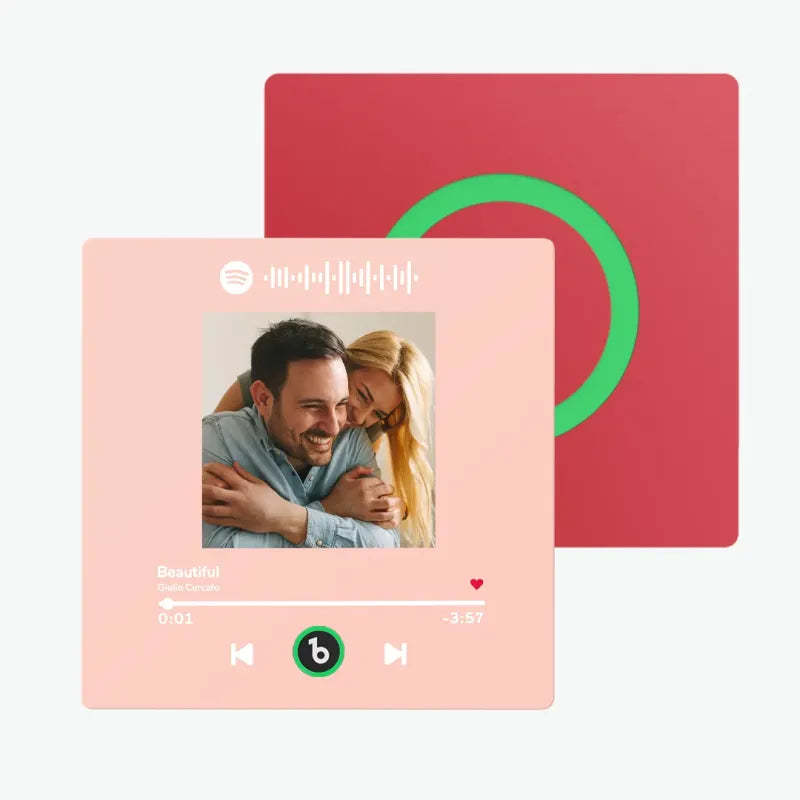 Custom Music Fridge Magnet Colorful Frame Album Fridge Magnet Music Wall Photo Sticker Music Movement That Can Be Played Valentine Gift for Couple - MyFaceSocksAU