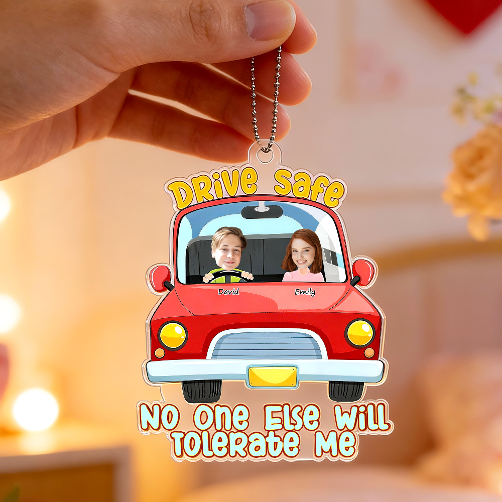 Personalized Acrylic Car Hanger Valentine Gifts for Cute Moment Custom Photo Gift for Boyfriend & Girlfriend Family Lovers - MyFaceSocksAU