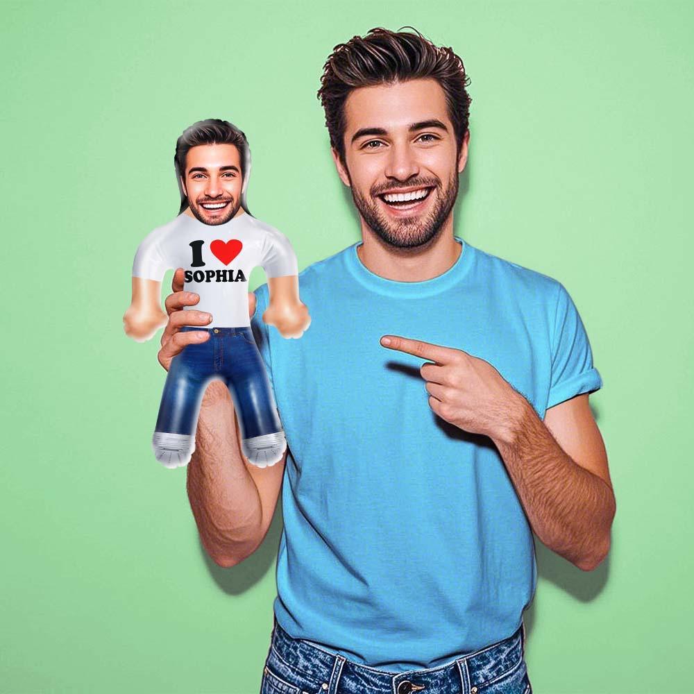 Custom Graduation Inflatable Doll – Red Stole with Face Photo - MyFaceSocksAU