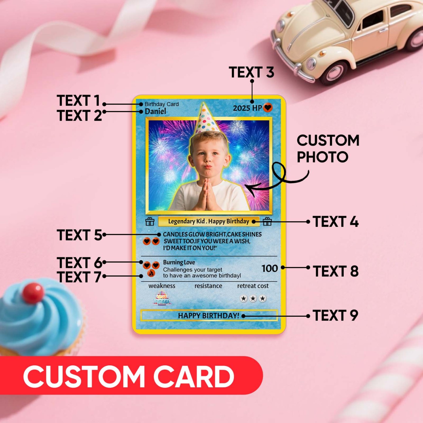 Custom Photo Birthday Cards Personalized Card For Kid Birthday Gift Boyfriend Gift Birthday Keepsake Happy Birthday Poke Card - MyFaceSocksAU