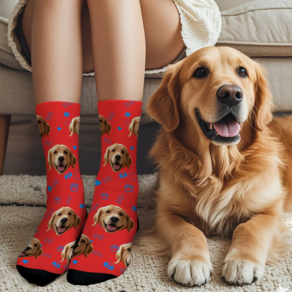 Custom Face Socks with Photos Custom Dog Paw Socks for Pet Lover Funny Gift Idea - MyFaceSocksAU
