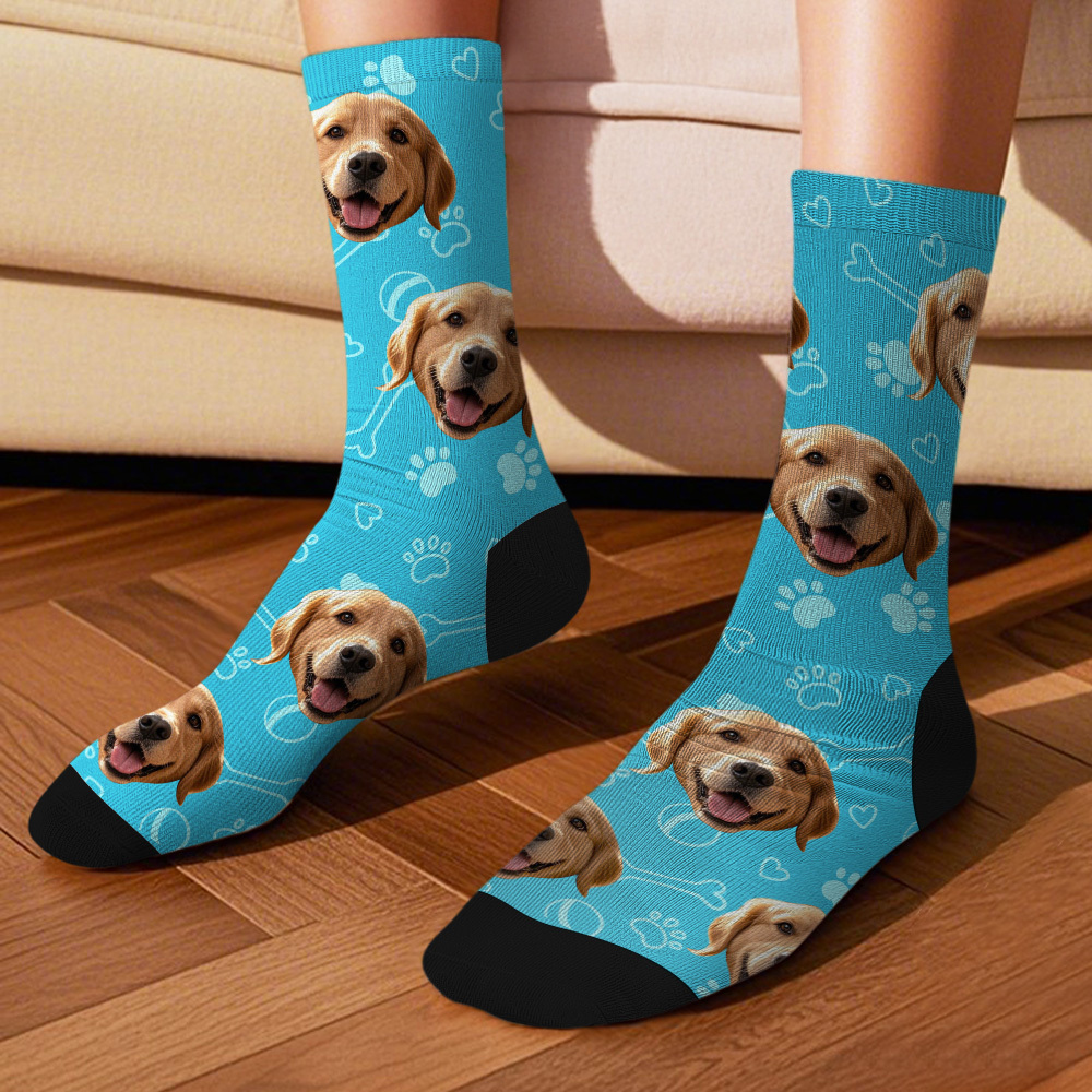 Custom Face Socks with Photos Custom Dog Paw Socks for Pet Lover Funny Gift Idea - MyFaceSocksAU