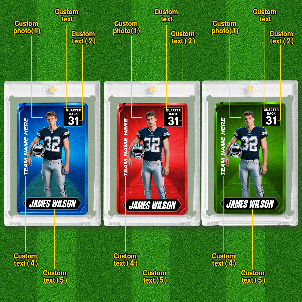 Personalized Sports Portrait Card Custom Name Number Stats Unique Gift for Young Athletes and Sports Fans - MyFaceSocksAU