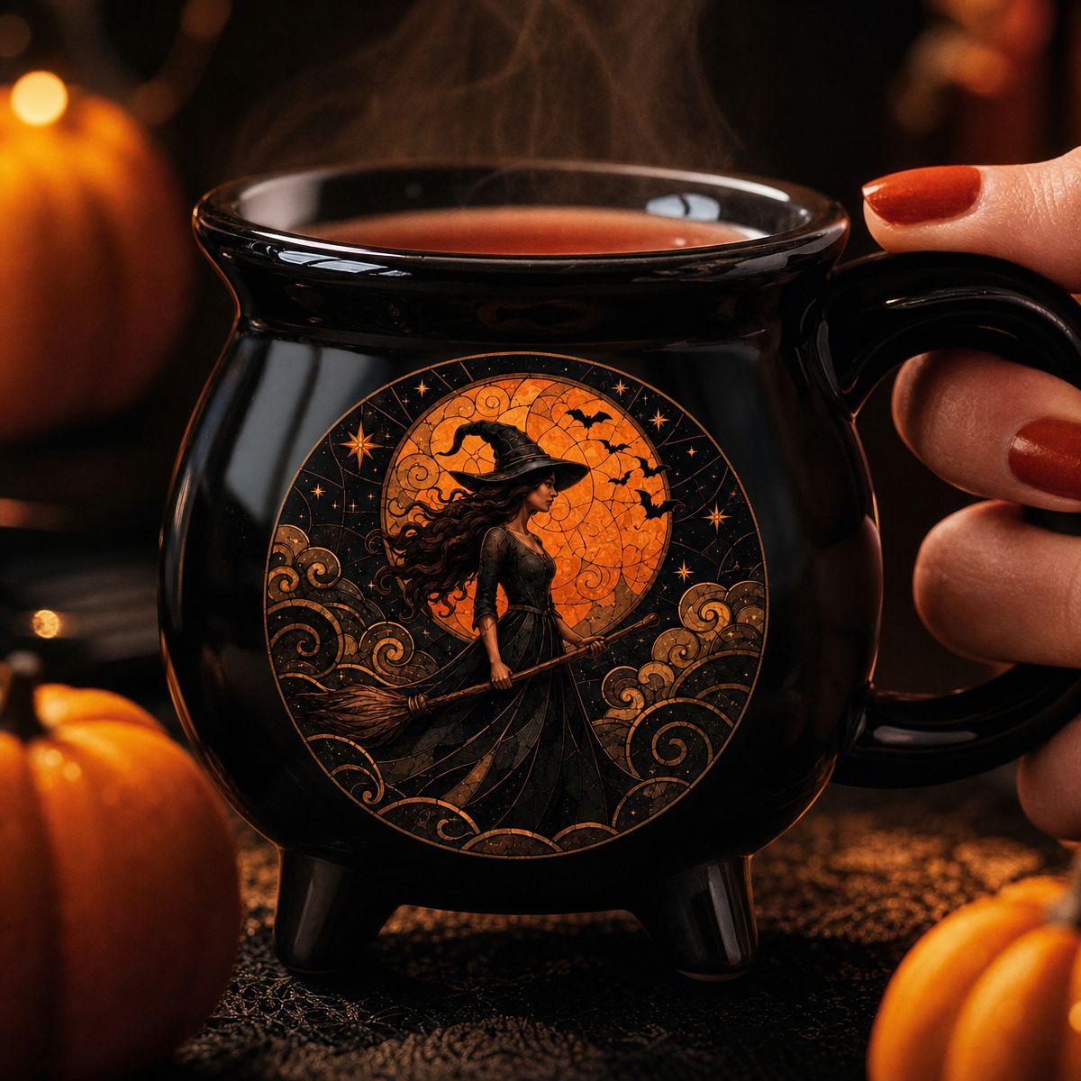 Halloween Cauldron Mug 12oz – Personalized Witch-Themed Coffee Cup for Gifts, Spooky Season Decor & Cozy Evenings - MyFaceSocksAU