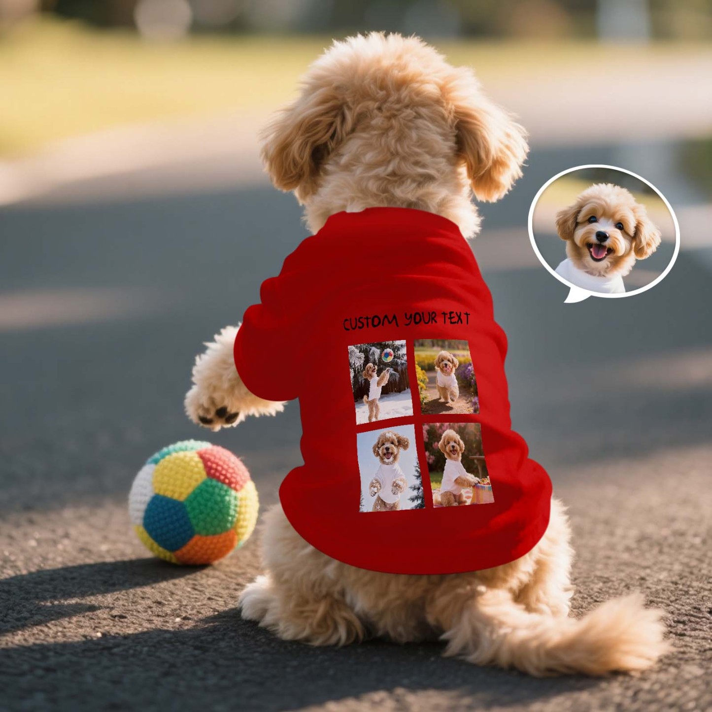 Personalized Cute Photo and Text T-Shirt Dog Shirt Custom Pet Lover Shirt Gift - MyFaceSocksAU