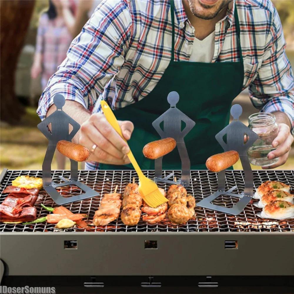 Stainless Steel BBQ Sausage Holder - Funny Grilling Gadget Gift - MyFaceSocksAU