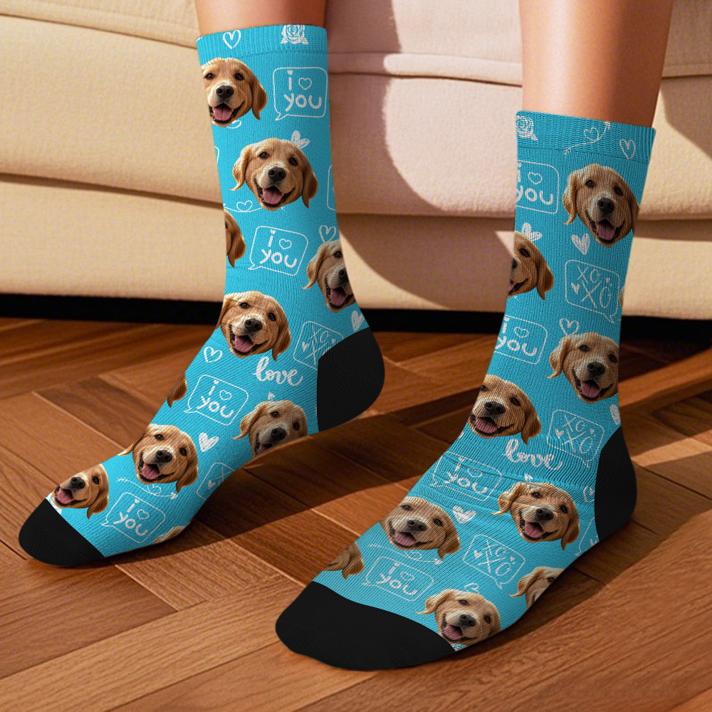 Custom Face Socks with Photos Custom Dog Paw Socks for Pet Lover Funny Gift Idea - MyFaceSocksAU