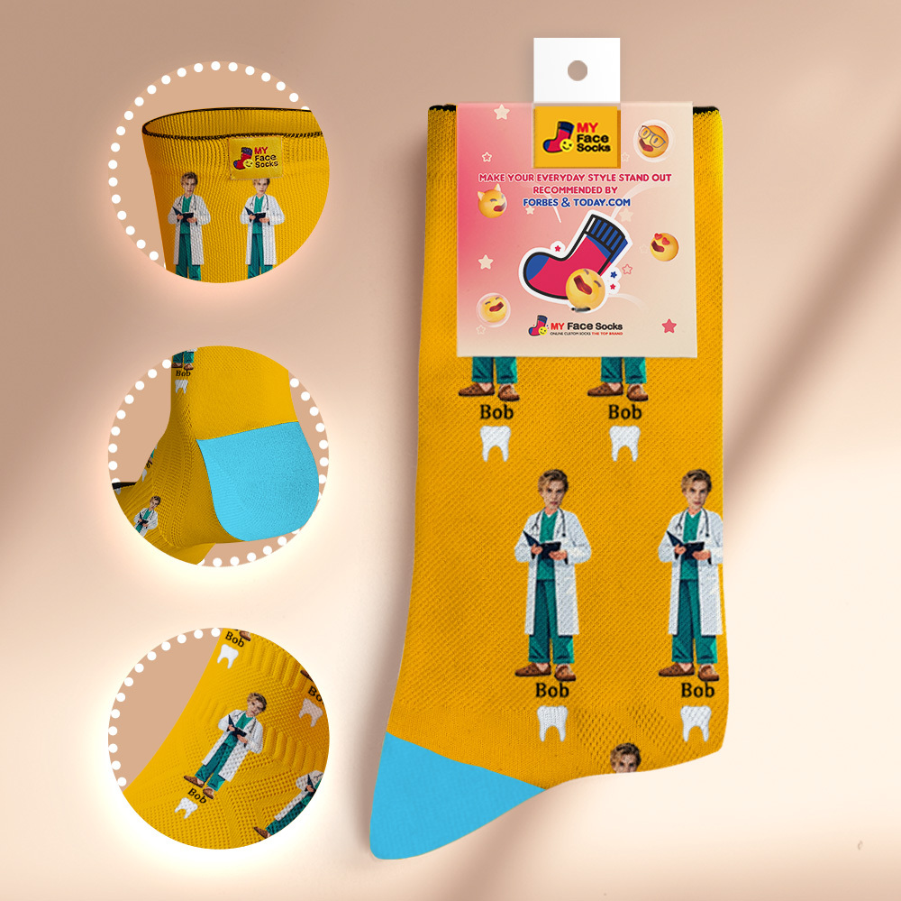 Custom Face Socks #BFF Add Multiple Photos Gift for Besties Personalized Face Socks - MyFaceSocksAU