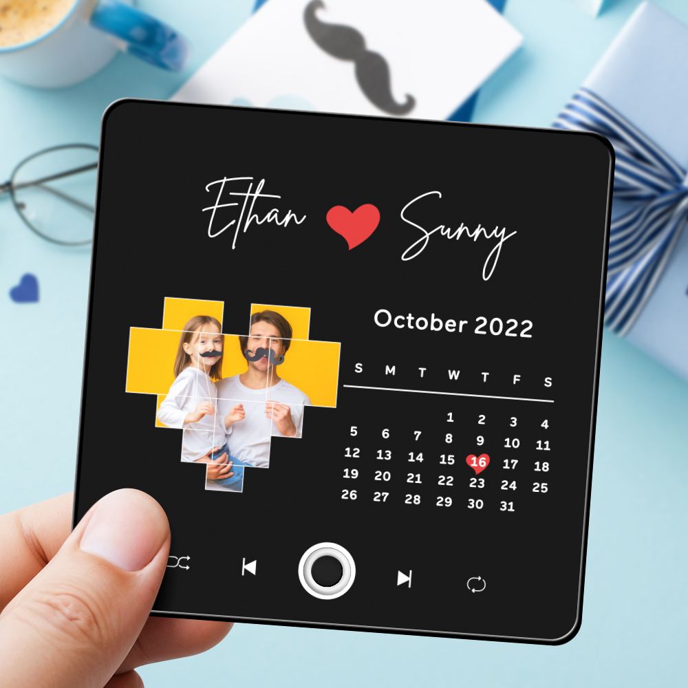 Father's Day Personalized Photo Album Fridge Magnet Music Wall Photo Sticker Music Movement That Can Be Played Without Cell Phone Music Fridge Magnet Pro Can Play Songs - MyFaceSocksAU