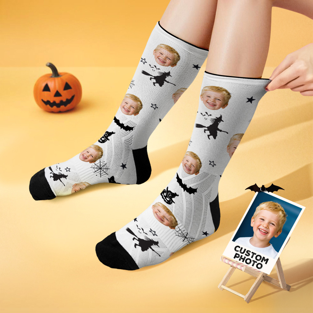 Funny Halloween Gift Personalized Photo Socks with Face Print - MyFaceSocksAU