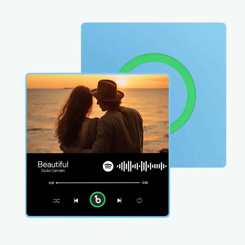 Custom Music Fridge Magnet Colorful Frame Album Fridge Magnet Music Wall Photo Sticker Music Movement That Can Be Played Valentine Gift for Couple - MyFaceSocksAU