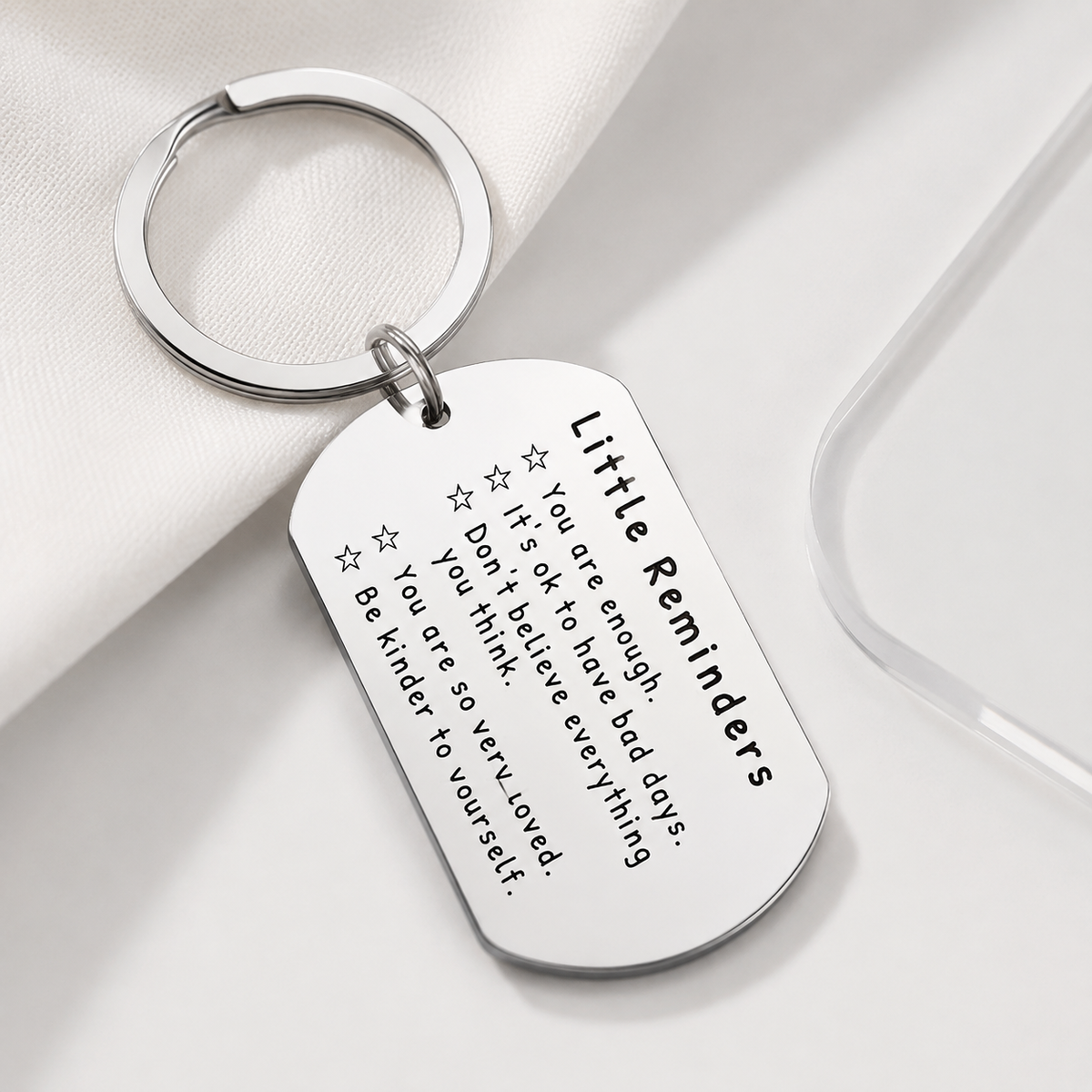 Little Reminders Keychain,You are enough Keychain, Mental Health Gift, Gift for Daughter Son, Reminder Gift For Friend, Self Love Gift - MyFaceSocksAU
