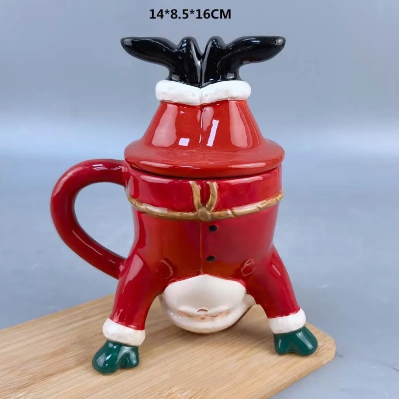 Christmas Santa Ceramic Mug Cute Cartoon Snowman Cup Holiday Coffee Mug Christmas Gift - MyFaceSocksAU