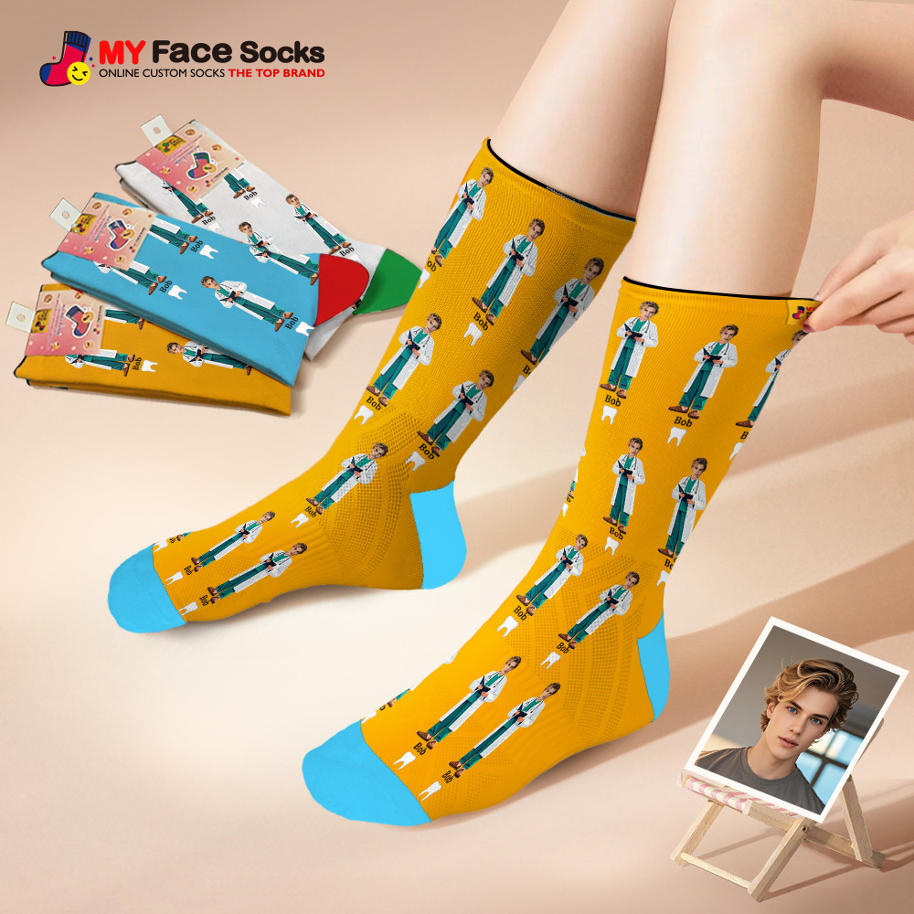 Custom Face Socks #BFF Add Multiple Photos Gift for Besties Personalized Face Socks - MyFaceSocksAU