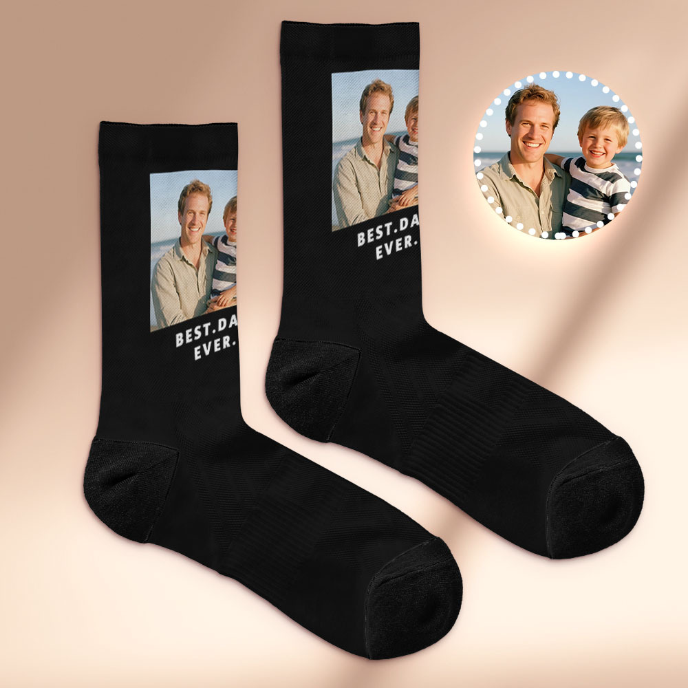 Custom Face Socks I Love Daddy Face Socks Photo Print Socks Colorful Dad Socks Personalized Fathers Day Gift - MyFaceSocksAU